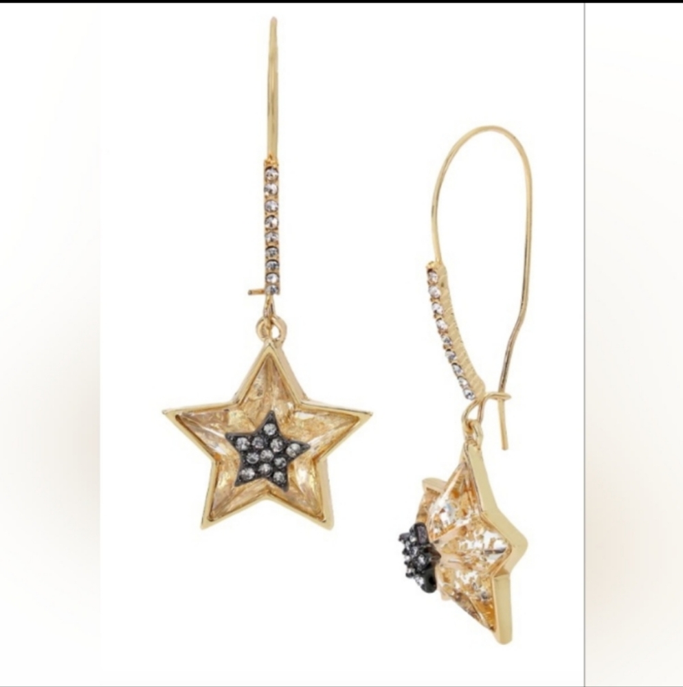 Betsey Johnson Celestial Star (Double Star) Drop Earrings